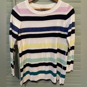 T by Talbots Women's Colorful Striped Sweater Size Medium